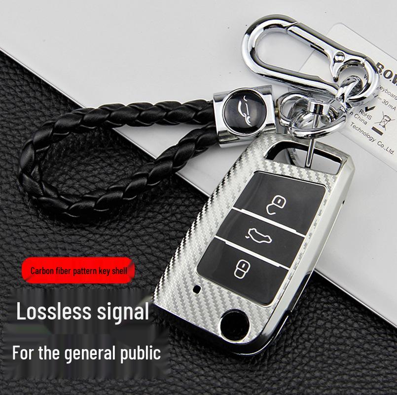 

Volkswagen C Style Carbon Fiber TPU Car Key Cover Single Piece