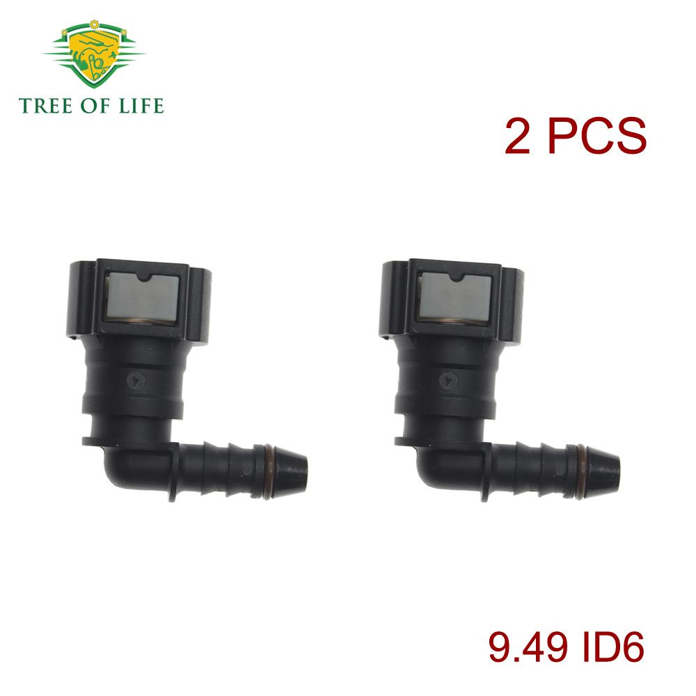 Car Fuel Line Hose Coupler 9.49mm/ID6 Pipe Coupler Quick Disconnect Release Connector Rubber Nylon Oil Hose Fitting Suitable