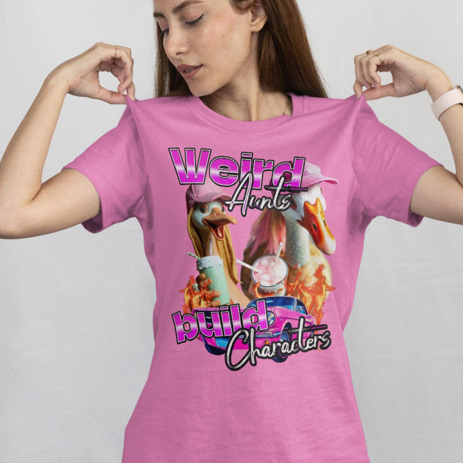 Funny Aunt Goose T-Shirt: Silly Meme Graphic Tee L