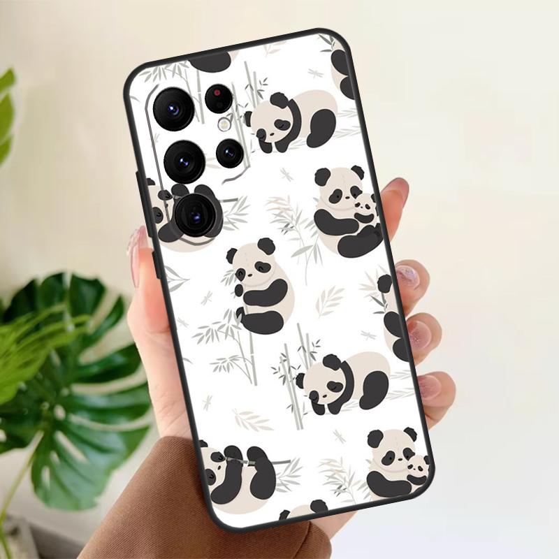 Panda Animal Soft Case For Samsung Galaxy S25 S21 S22 S23 S24 Ultra S9 S10 Plus S20 FE S24 FE Phone Cover