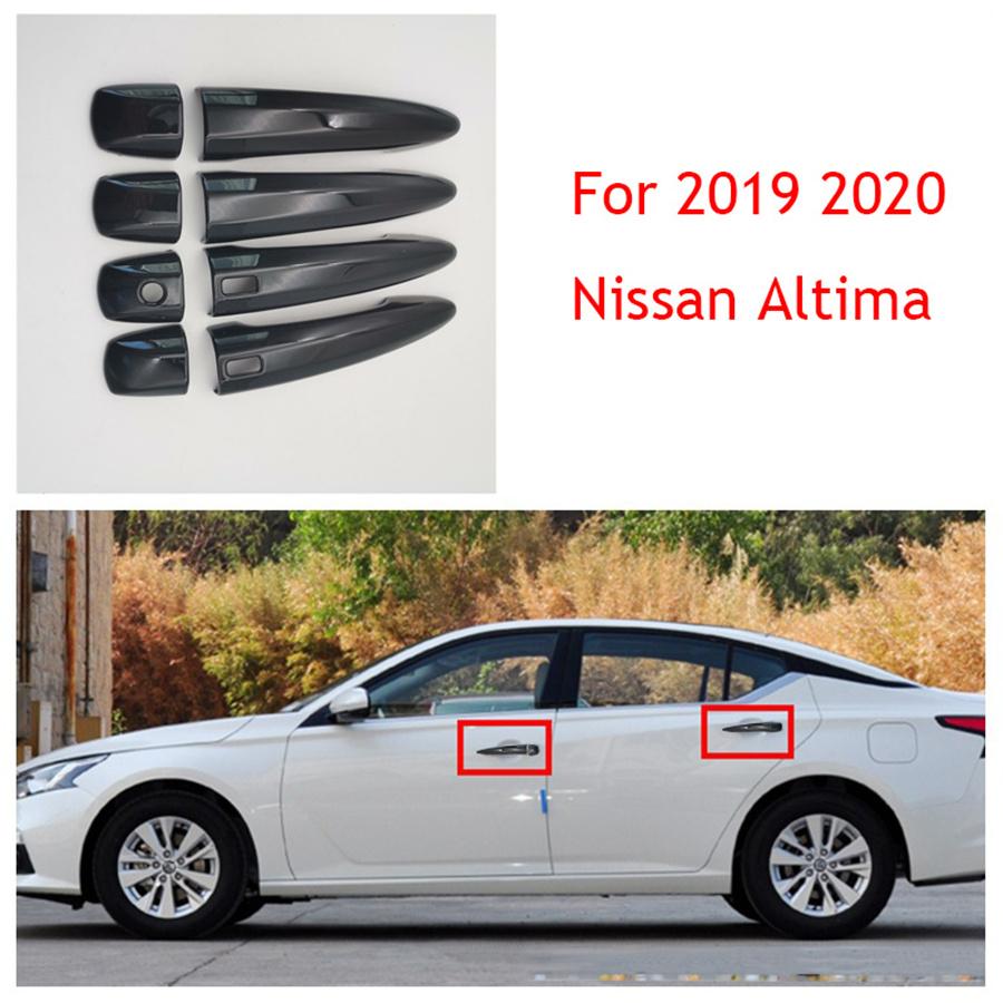 

For Nissan Altima 2019 2020 Glossy Black Side Smart Lock Door Handle Covers Trim