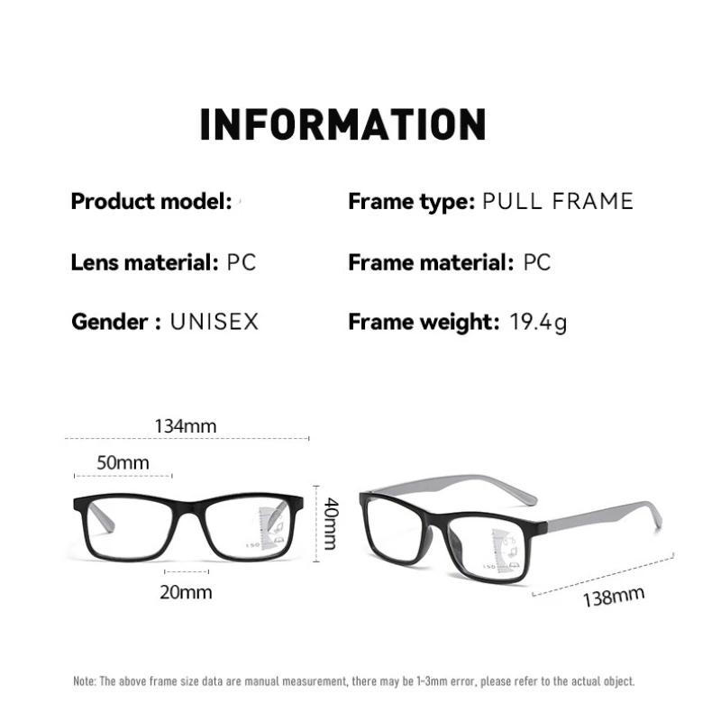 New Progressive Multifocal Presbyopia Glasses Hd Anti-Blue Light Reading Glasses Neutral Fashion Presbyopia Glasses +3.0+3.5+4.0