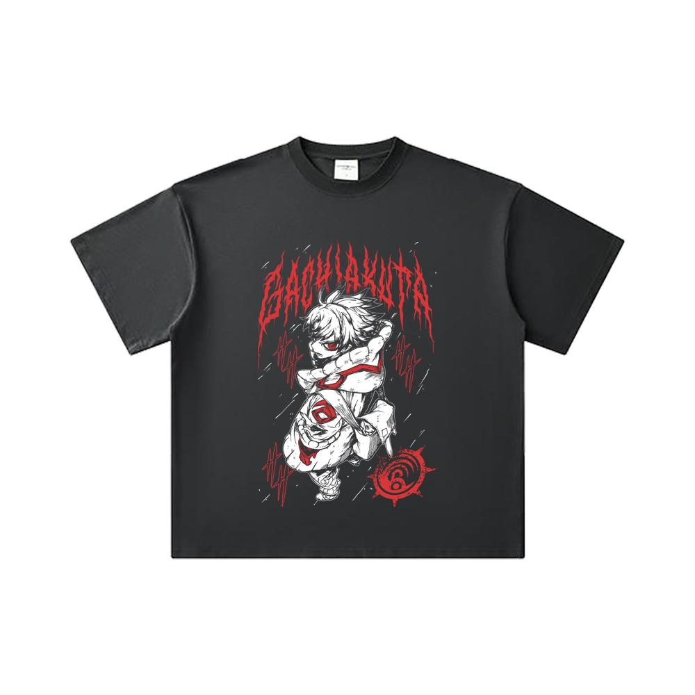 260 GSM Double Yarn 32 Count 100% Cotton Gachiakuta V2 Rudo Print Unisex Heavy Cotton T Shirt