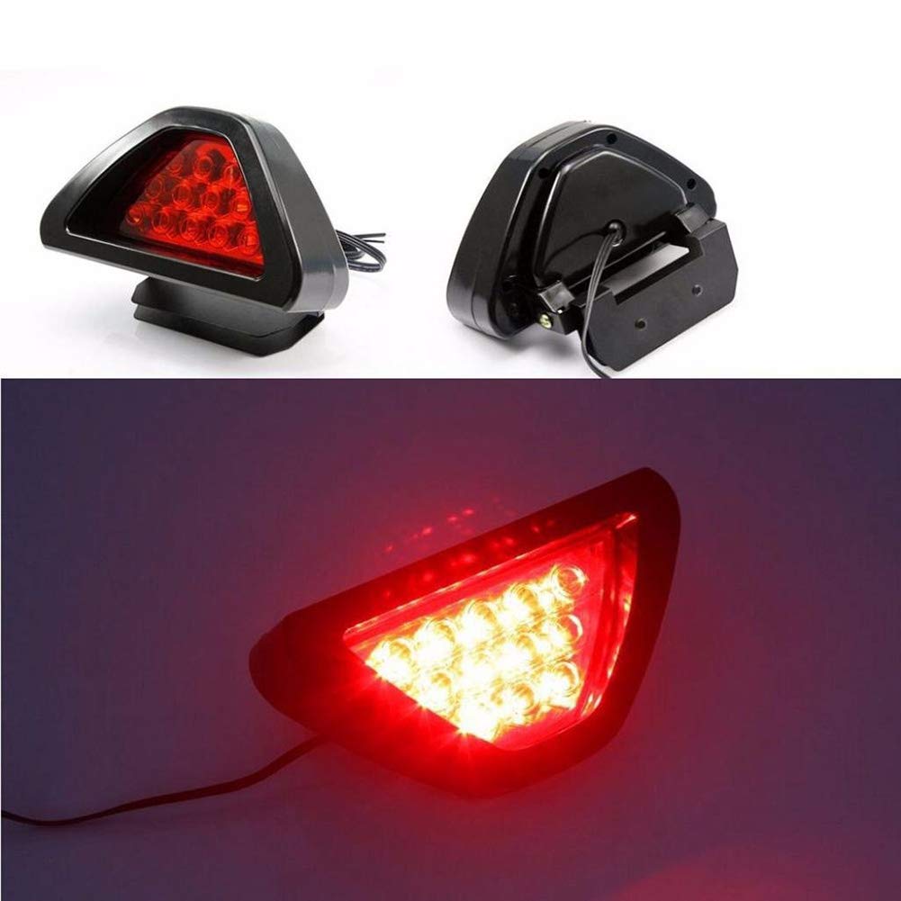 KIMISS Rear Tail Third Brake Light, F1 Style DRL Red 12 LED Rear Tail