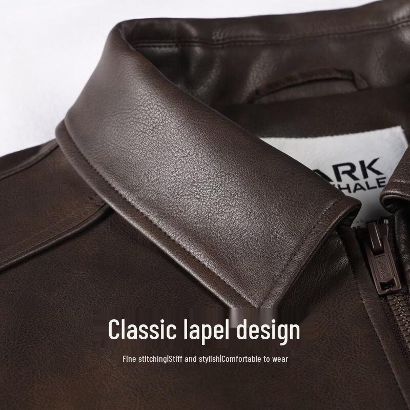 Mark Fairwhale Men's Fleece-Lined Retro PU Leather Jacket