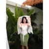 Bow straps backless sleeveless tube top swimsuit 's summer short wear hot girls sexy slim slim hot spring
