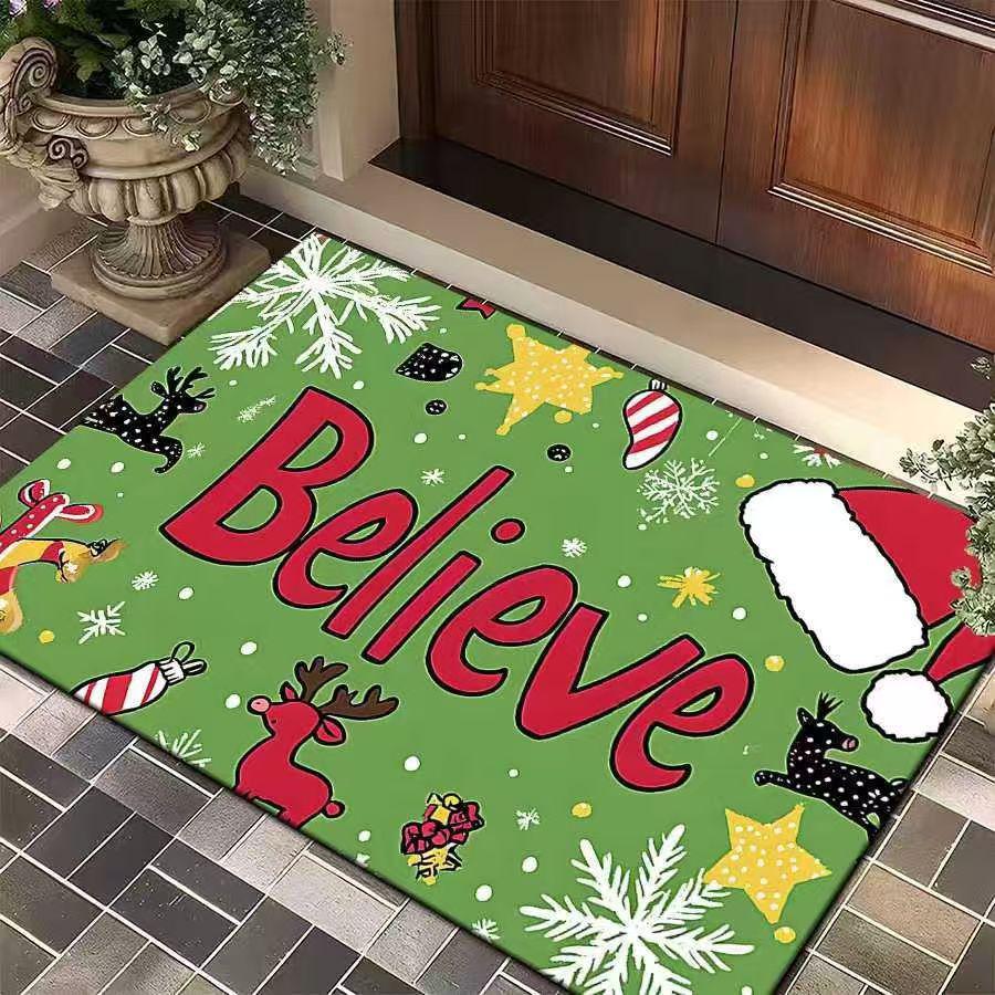Temu Christmas Series Entryway Doormat: Wear-Resistant & Dirt-Resistant 40x60cm