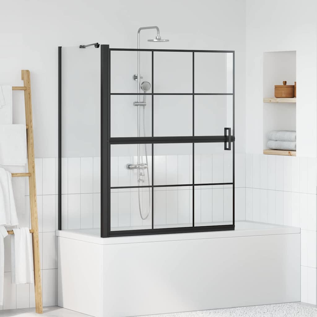 Black and Transparent Shower Screen 100 X 68 X 128 Cm