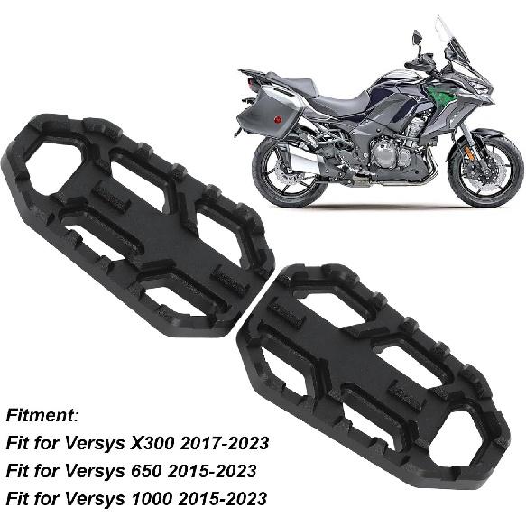 Motorcycle Foot Pegs for X300 650 1000, 1 Pair CNC Motorbike Footrest, Sharp Teeth, Anti Slip Shock Absorption, Come with Installation Accessories