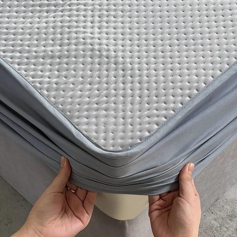 Cooling Mattress Pad Protector Ultrasonic Technology Quilted Mattress Cover Pillowcase Breathable Cool Feeling Mat Fitted Sheet