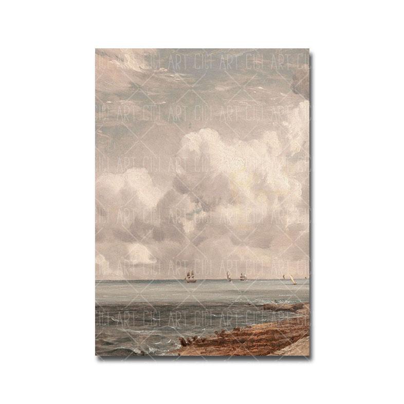 

Винтажный прибрежный морской постер, пейзаж, художественный принт, ретро холст, картина маслом, галерея, настенная картина, гостиная, домашний декор 21x30cm No Framed