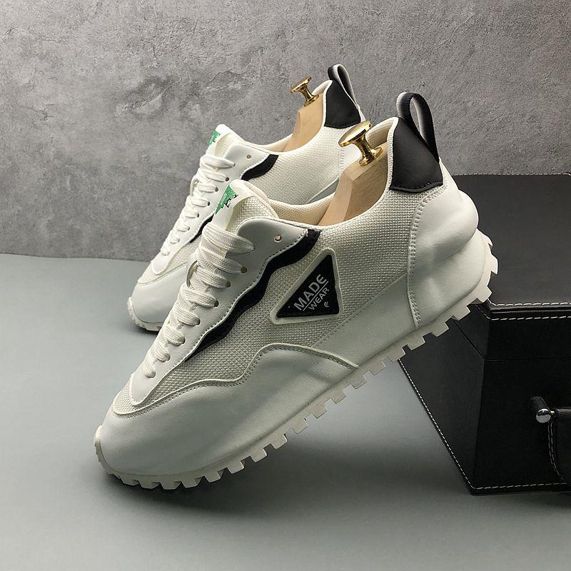 Fashion Men Sneakers White Mesh Casual Shoes Lac-up Mens Shoes Lightweight Vulcanize Shoes Walking Sneakers Zapatillas Hombre