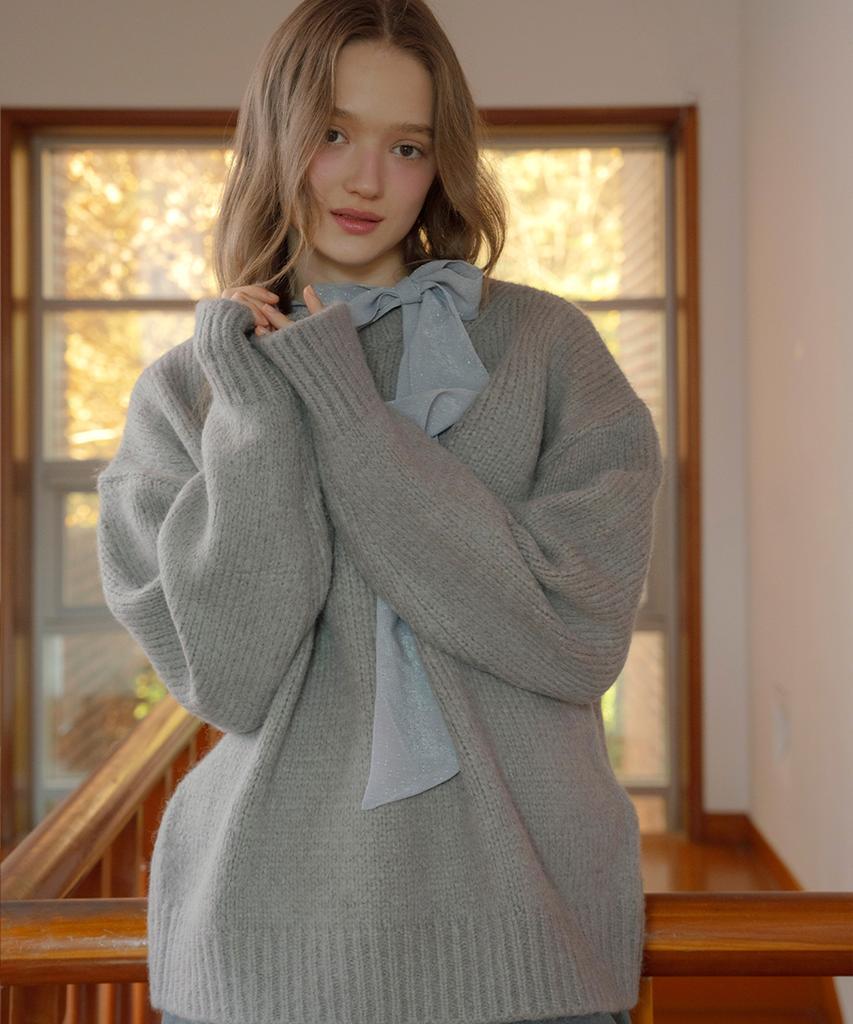 LETTERA Unisex Round Neck Knit_3Color