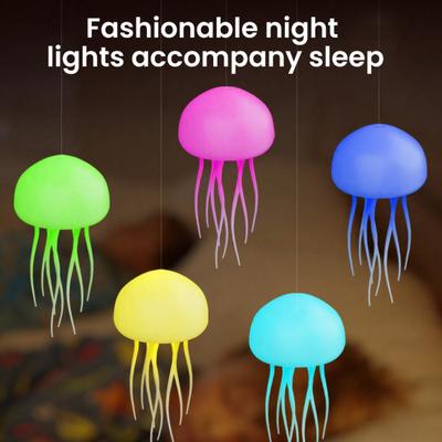 Lampe Méduse Flottante Gradation Progressive Contrôle Vocal et Sonore Veilleuse Rechargeable USB Type-C Couleur