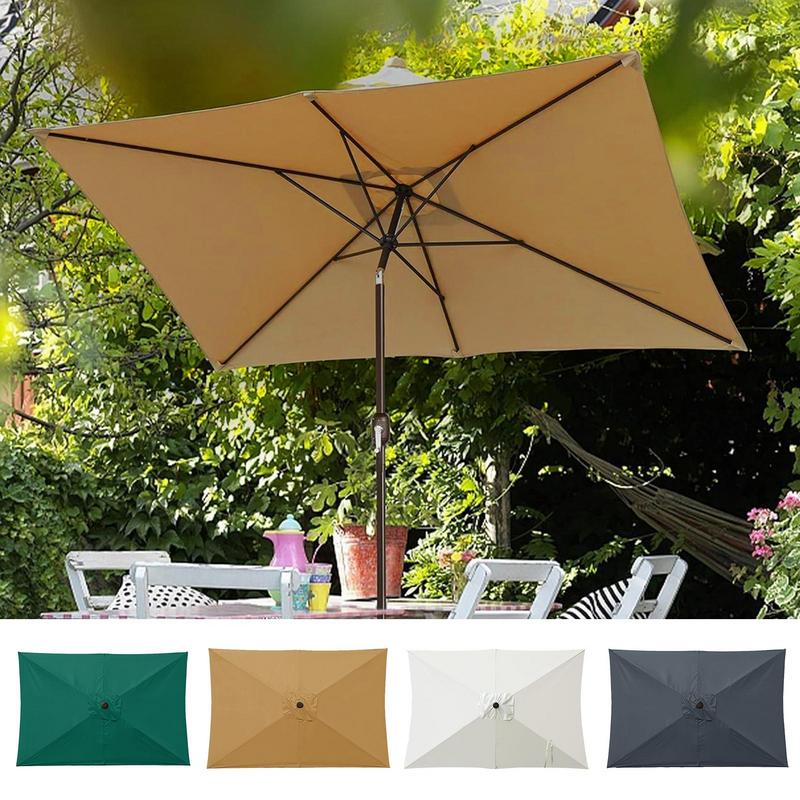 2x3m Rectangular Patio Umbrella Cloth Replacement Canopy Summer UV Protection Cantilever Parasol Top For Outdoor Deck Backyard verde