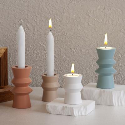 Eşsiz Mumluk Kalıpları El Sanatları Kalıpları Yuvarlak Şekil Mum Tabanı Kalıpları El Sanatları Şamdanlar Yapımı için Silikon Doku