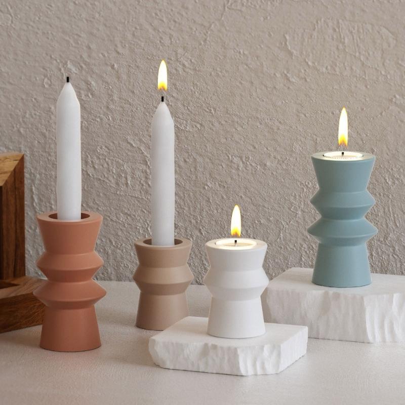 Einzigartige Kerzenhalterformen Bastelformen Runde Form Kerzenfußformen Silikontextur zum Basteln von Kerzenständern