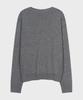NOIRER Silk Wool Blend Deep V-Neck Knit (Gray)