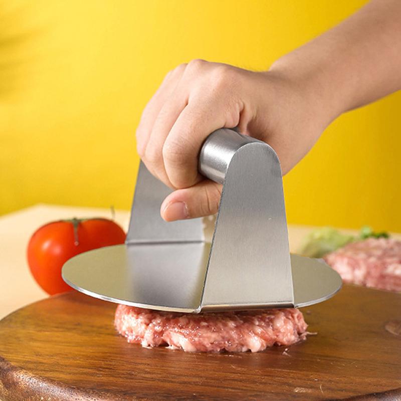 Presă Smash Burger din oțel inoxidabil Chirftețe pentru hamburger Mașină de zdrobire de carne Formă circulară pentru presă de carne pentru delicatese Accesorii de bucătărie