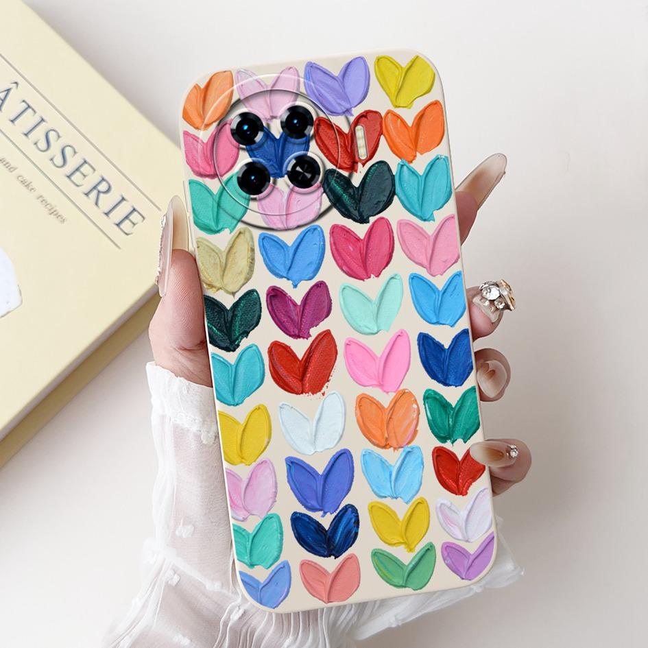 For Tecno Spark 20 Pro+ 2024 Case Fashion Flower Cactus Soft Liquid Silicone Lens Protective Cover on Spark 20 Pro Plus KJ7 Etui