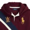 Polo Ralph Lauren Badge Stripe Number Print Hooded Pullover Long Sleeve Sweatshirt Men Sweatshirt Red MNPOKNI16823-180