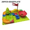 28PCS BIG Marble Race Run Maze Ball Track Building Blocks Funnel Slide Assemble Bricks With Baseplate Compatible Blocks Toy