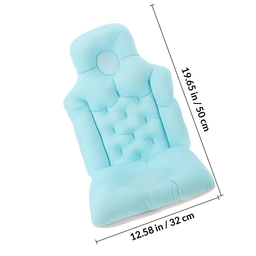 Full Body Bath Pillow Blue Bathtub Cushion Detachable Non-Slip Tub Pillow Seat Portable Shower Bath Mat Seat Bathtub
