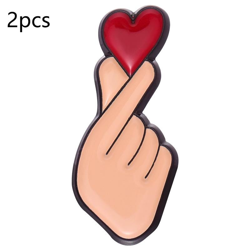 Hand-Herz-Geste Emaille-Pins Benutzerdefinierte Gebärdensprache Anstecknadeln Reversabzeichen Schmuck Geschenk Für Liebhaber