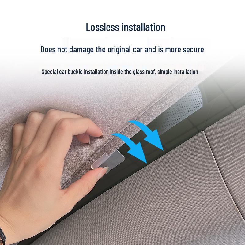 Suede Nano Sunshade for 25 Luxgen N7 Models - 3rd Gen Electrostatic Sunroof Ice Shield