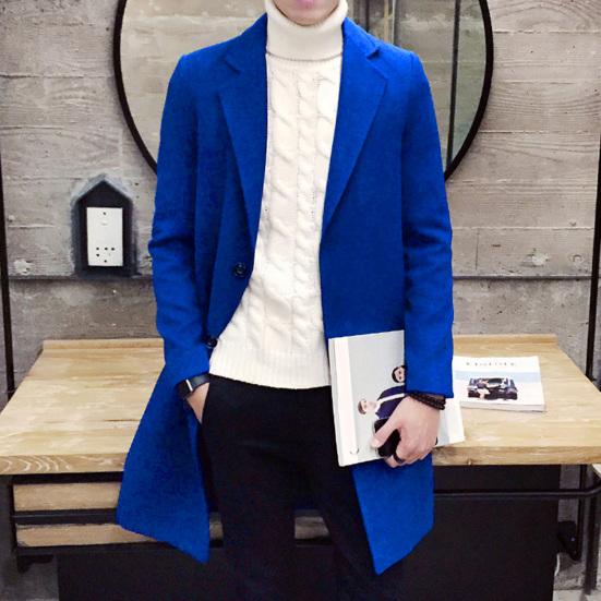 Palton Trench Lungime Genunchi Nasturi Stil Business Palton Trench Lânos pentru Muncă