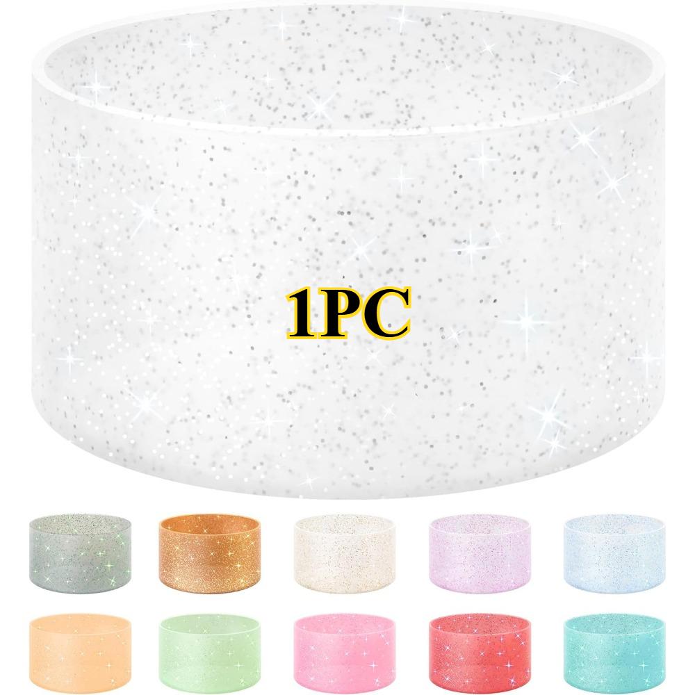 

1/6PCS Glitter Cup Sleeves for Stanley 12-24OZ Tumblers Silicone Coaster Bottom Sleeve Cover Bumper Boot Fits 2.8-2.95 Inch Base
