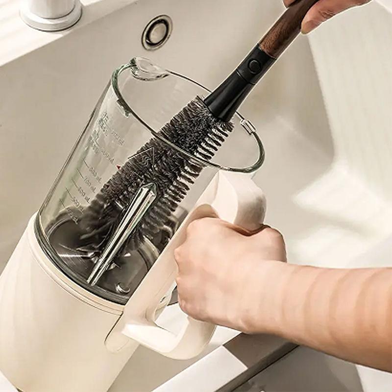 2 In 1 Milk Bottle Brush Cup Scrubber Glass Cleaner Kitchen Cleaning Tool Long Handle Drink Bottle Glass Cup Cleaning Brush