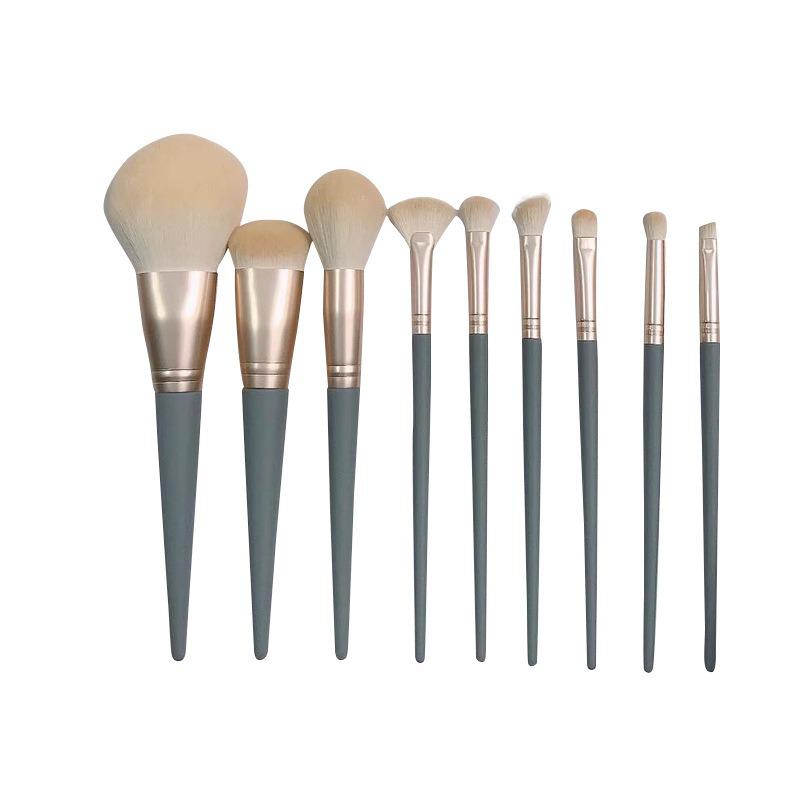 10-Piece Blue Makeup Brush Set: Eyeshadow, Contour, Loose Powder, Foundation - Soft Bristles, Portable