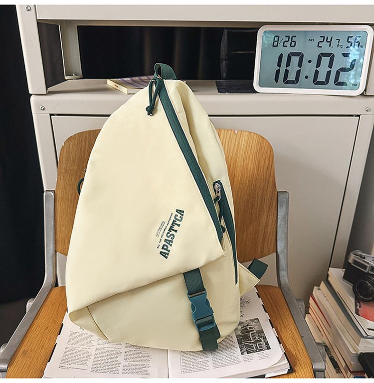 School bag high value color matching trendy cool school bag couple casual simple light outdoor versatile large capacity