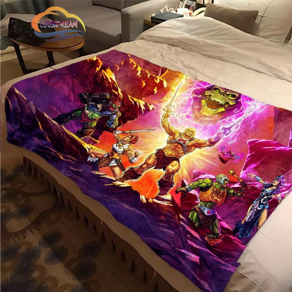 Cartoon Masters of the Universe wool blanket Jindian animation cashmere  fashion  Portable Flannel Warm camping