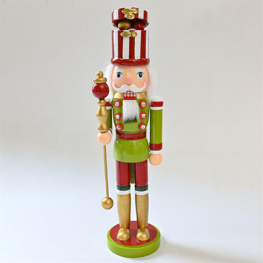 14. 9-inch Christmas Nutcracker Ornament, Wooden Nutcracker Figures King Soldier Nut Cracker Christmas Party Supplies Home Party Table Centerpiece