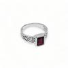 Natural Garnet Men's Ring, 925 Sterling Silver Ring, Signet Ring, January Birthstone Ring, Gift For Him
