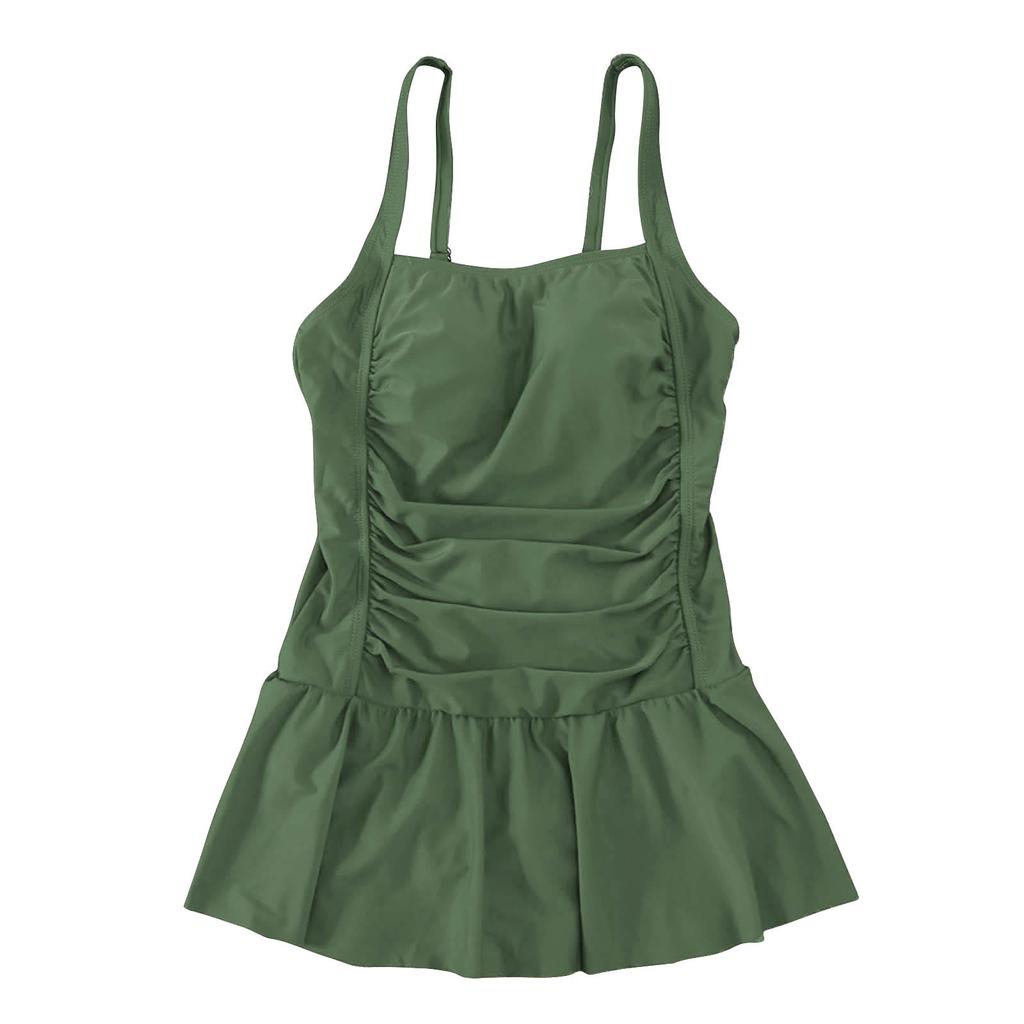 Women's Fashion Strap Waist Color One-Piece Slim Fit Swimsuit