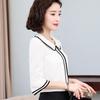 Women's Chiffon Trumpet Sleeve Doll Collar Shirt - Summer Mid-Sleeve Korean Style