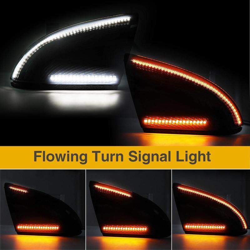 Für Ram 1500 2500 3500 2009- Classic Seitenspiegel Leuchten Switchback Weiß Bernstein Blinker Leuchten Pfützenleuchte Leuchten Baugruppe