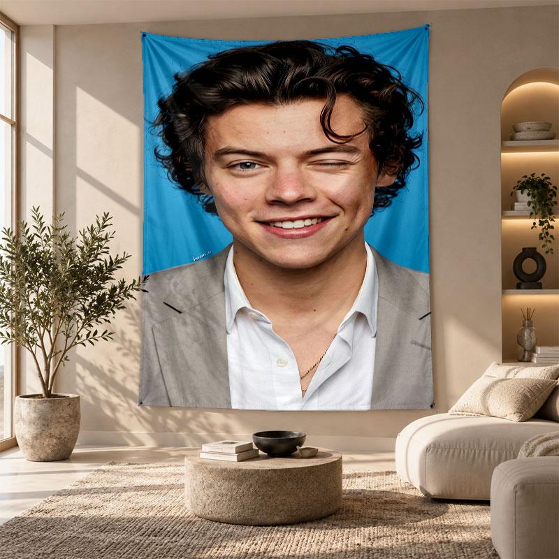 Decorative Tapestry,Harry Styles Printed Wall Art, Lightweight Wall Hanging For Bedroom Background