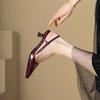 Women Pointed Toe Mid Heel Party Shoes Sandals Designer Summer Pumps Slingback Casual Dress Slippers