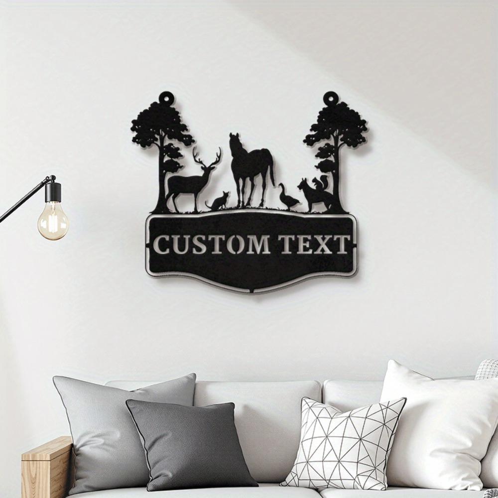 Personalized Metal Sign Horse Deer Country Home Decor