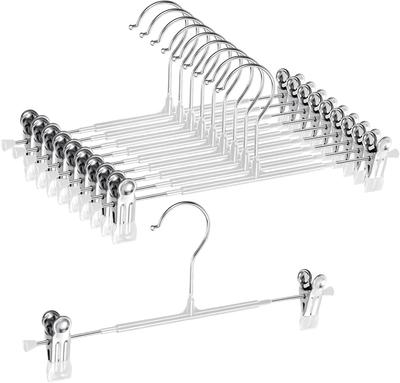 ZPOW Skirt Hanger with Rotating Adjustable Connectable 20 White Clip, Bottoms, Trousers, Slacks, Pants, Plastic, 360-Degree Hook, Size, Hooks, Pieces,