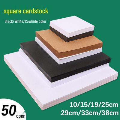 Square Black & White Cardstock Handmade Drawing Paper for Kindergarten Flashcards