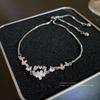Colorful Zircon Butterfly Drawstring Bracelet Women's Cute Bow Knot Silver Adjustable Bracelet Fashion Birthday Jewelry Gift