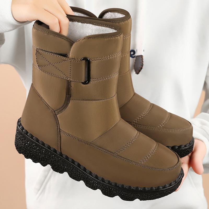 Damen Winter Warme Baumwollschuhe, Warmes Plüschfutter, Verschleißfeste und Rutschfeste High-Top Schneestiefel