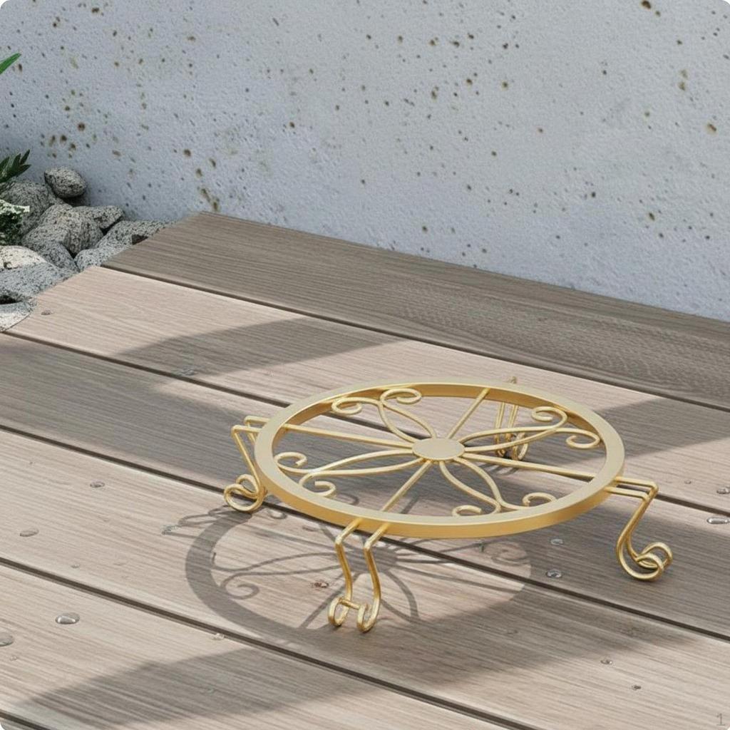 Iron Flower Pot Stand Sturdy Floral Space Saving Plant Holder Rack for Balcony, Indoor,