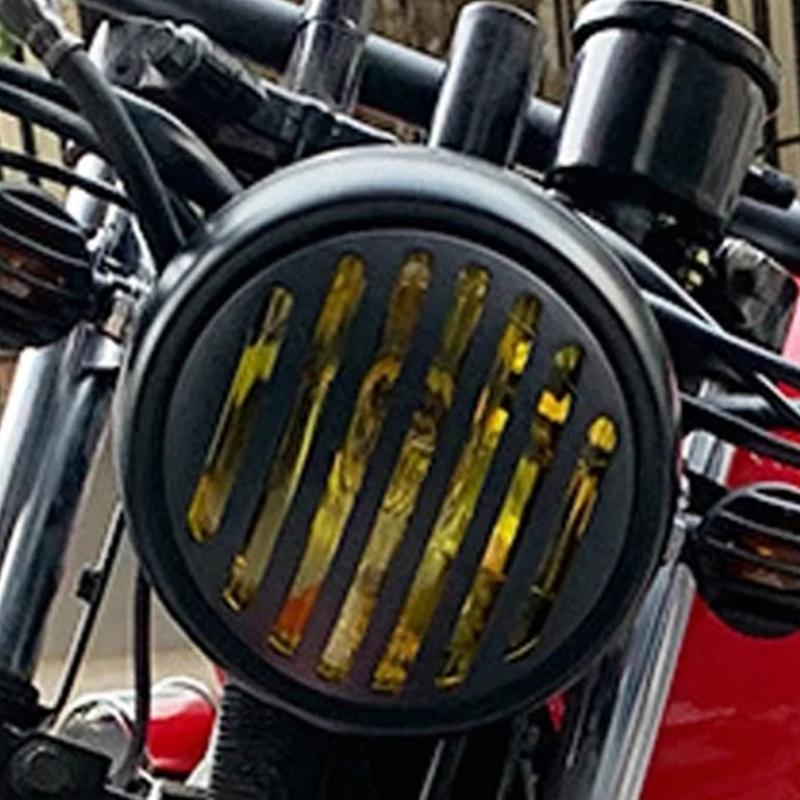 Waterproof Retro Motorcycle Grill Headlight Superior Lighting Accessories For CG125 Night Rides, High Impacts Resistance
