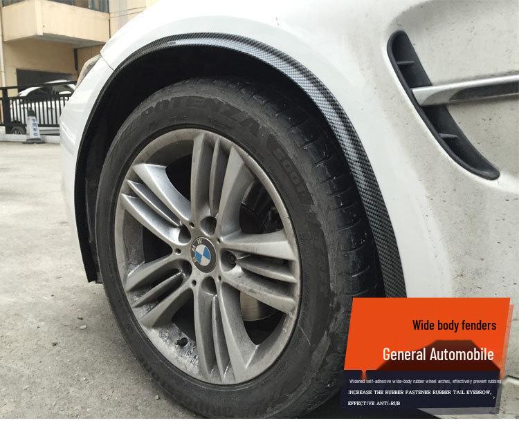 3D Carbon Fiber Wheel Arch Trim: Anti-Collision Soft Rubber Strip & Mudguard Decoration